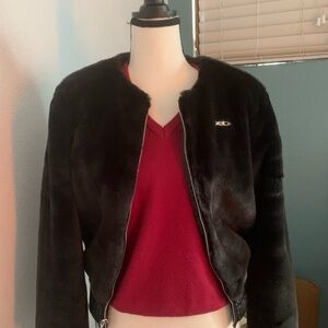 Bebe faux fur bomber jacket